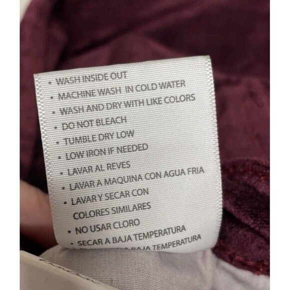 NWT KanCan Women's Ginny Mid Rise Velvet Ankle Skinny Burgundy Pants Size 23 - Picture 12 of 12